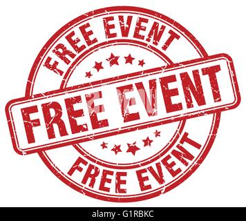 kostenlose Veranstaltung rote Grunge Runde Vintage Stempel Stock Vektor