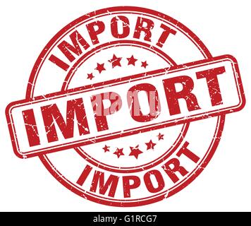 Importieren Sie rote Grunge Runde Vintage Stempel Stock Vektor