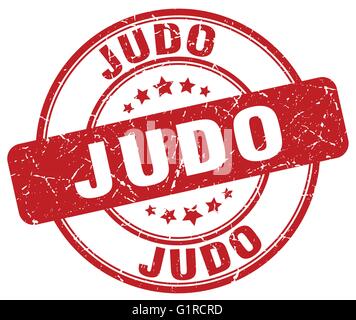 Judo rot Grunge Runde Vintage Stempel Stock Vektor