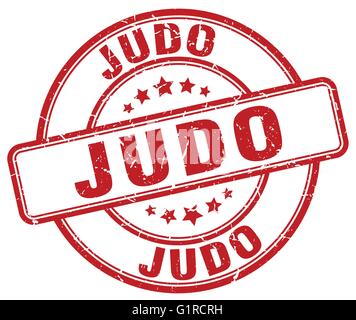 Judo rot Grunge Runde Vintage Stempel Stock Vektor