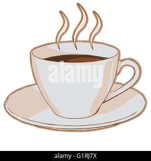 heißen Kaffee in der Tasse Stock Vektor