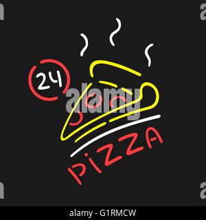 Vektor Neon Sign Pizza Stock Vektor
