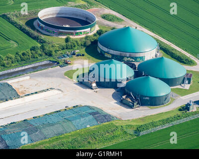 Biogasanlage, in der Nähe von Celle, Niedersachsen, Deutschland Stockfoto