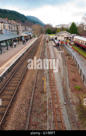 Betws-y-Coed Bahnhof auf der Conwy Valley Line Stockfoto