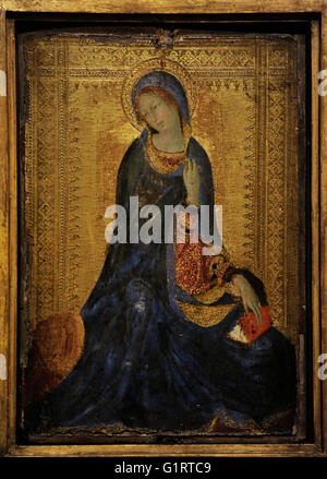 Simone Martini (c. 1284-1344). Italienischer Maler. Sieneser Schule. Madonna aus der Verkündigungsszene, 1340-1344. Rechten Flügel der klappbare Diptychon. Tempera auf Verkleidung. Die Eremitage. Sankt Petersburg. Russland. Stockfoto