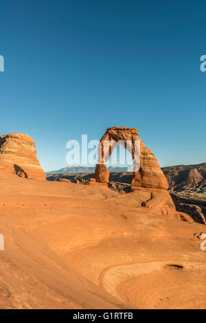 Natürlichen Bogen Delicate Arch, Arches-Nationalpark, Moab, Utah, USA Stockfoto