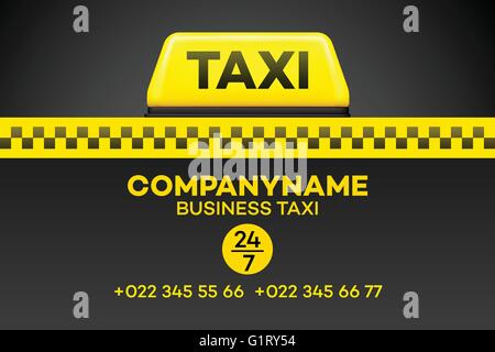 Taxi-Visitenkarte oder Flyer. Vektor-illustration Stock Vektor