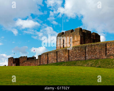 Das äußere des Carlisle Castle, erbaut im 12. Jahrhundert Carlisle Cumbria England UK Stockfoto