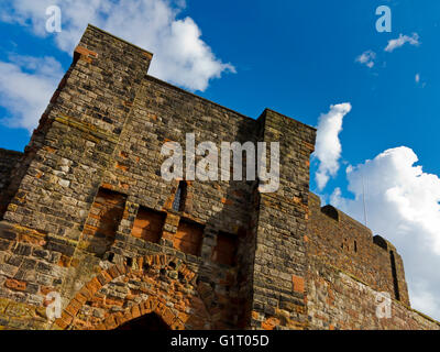 Das äußere des Carlisle Castle, erbaut im 12. Jahrhundert Carlisle Cumbria England UK Stockfoto