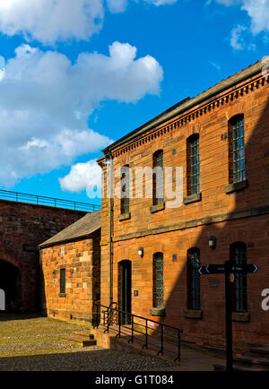 Das äußere des Carlisle Castle, erbaut im 12. Jahrhundert Carlisle Cumbria England UK Stockfoto