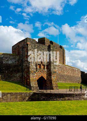 Das äußere des Carlisle Castle, erbaut im 12. Jahrhundert Carlisle Cumbria England UK Stockfoto