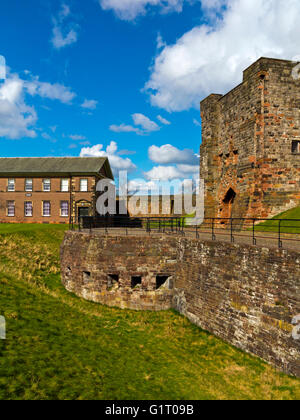 Das äußere des Carlisle Castle, erbaut im 12. Jahrhundert Carlisle Cumbria England UK Stockfoto