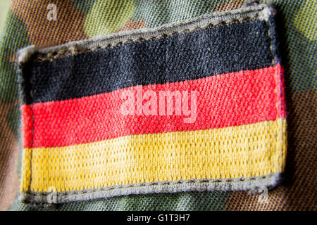 Deutsche Flagge appliziert auf military-Jacke Stockfoto
