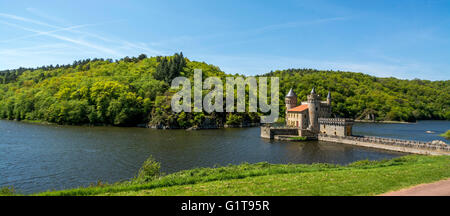 Le Château De La Roche in Schluchten der Loire. Loire Departement. Frankreich Stockfoto