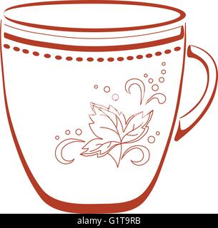 Tasse mit einem Muster Piktogramm Stock Vektor