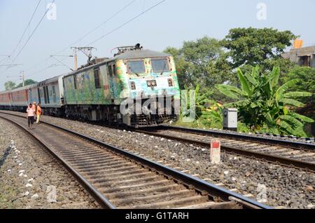 Rajdhani Express, indischen Eisenbahnen Stockfoto