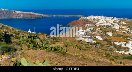 Luftaufnahme von Oia oder Ia, Santorini, Griechenland Stockfoto