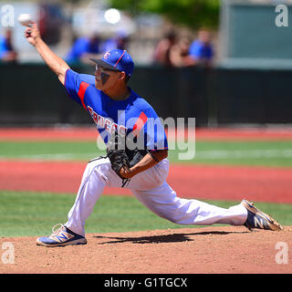 Albuquerque, NEW MEXICO, USA. 12. Mai 2016. 051216. Las Cruces Biggie Sifuentes, Cq >, Stellplätze gegen Rio Rancho während 6A Boys Baseball Viertelfinale an Lobo Feld gespielt. Fotografiert auf Donnerstag, 12. Mai 2016. Adolphe Pierre-Louis/JOURNAL. © Adolphe Pierre-Louis/Albuquerque Journal/ZUMA Draht/Alamy Live-Nachrichten Stockfoto