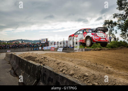 Baltar, Portugal. 19. Mai 2016. Kris meeke (GBR) und Paul nagle (fra) in Citroen DS3 WRC von Abu Dhabi total World Rally Team während der WM vodafone Rally de Portugal Shakedown in Baltar, Portugal 2016, Kredit: diogo Baptista/alamy leben Nachrichten Stockfoto