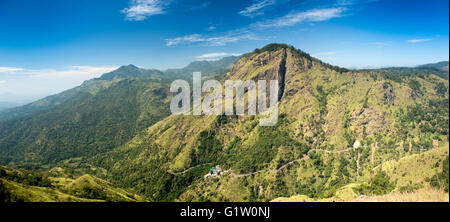 Sri Lanka, Ella, Rock erhöhte Ansicht von Little Adams Peak, Panorama Stockfoto