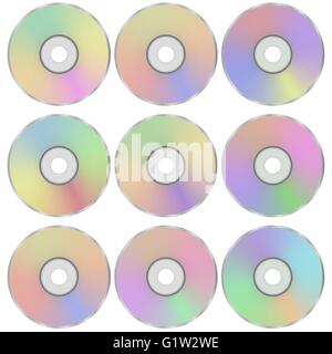 Bunte realistische Compact Discs Stock Vektor