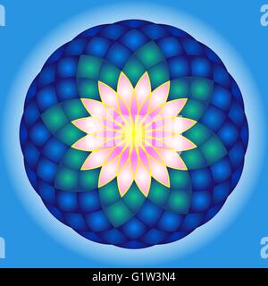 Lotus runden Mandala. Stock Vektor