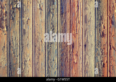 Vintage getönten alte Holzbretter mit abblätternde Farbe. Stockfoto