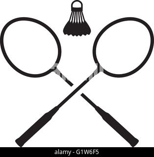 Badminton-Schläger-Federball Stock Vektor