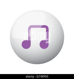 Lila Symbol für Notizen auf 3d Kugel flach Stockfoto