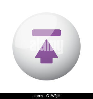 Lila Upload-Symbol auf 3d Kugel flach Stockfoto