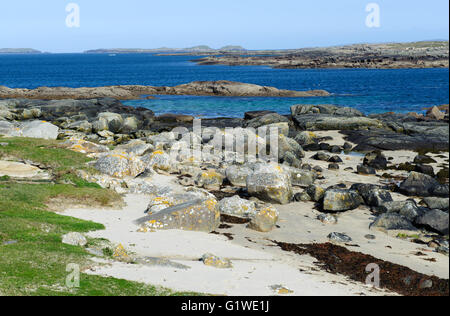 Strand auf Omey Insel, Connemara, County Galway, Irland Stockfoto