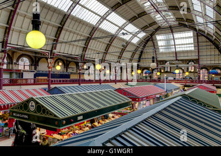 Das Innere des Derby-Markthalle, ein verstecktes Juwel der viktorianischen Technik Stockfoto