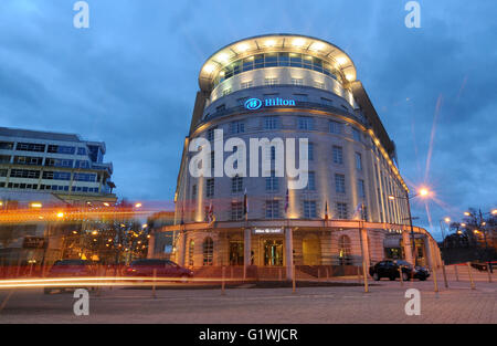 Hilton Hotel am Greyfriars Road, Cardiff, Südwales Stockfoto