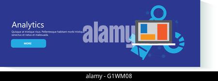 Flachen Stil Business Analytics Strategie Management-Konzept Web Banner Vorlage Stock Vektor