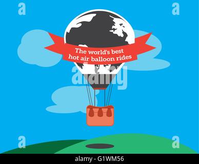 Ballon Abbildung Welt besten Heißluftballon Reisen Fahrer Stock Vektor