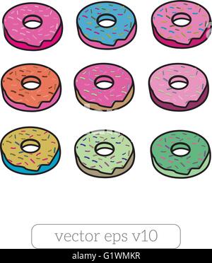 Donut-Vektor-Icons set Stock Vektor