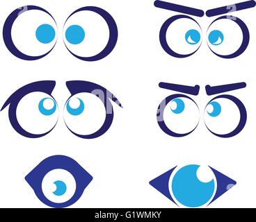 Reihe von lustigen Cartoon-Augen Stock Vektor