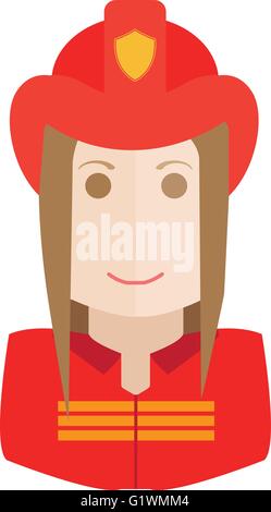 Feuerwehrmann, Feuerwehrmann-Symbol. Avatar und Person Illustration. Flache farbige beschriebenen Stil. Stock Vektor