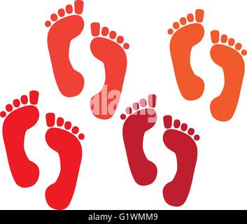 Satz eines Druckes foots Stock Vektor