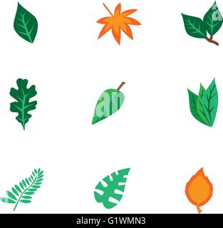 Blatt-Vektor-Objekte-Symbole-set Stock Vektor