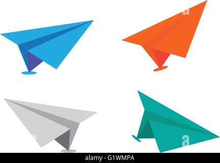 Vektor-Papier Flugzeug Symbole Symbolset Stock Vektor