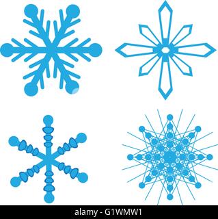 Vektor-Schneeflocken set für Weihnachtsmotiv. Stock Vektor
