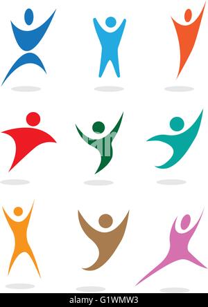 Vector Sport Menschen Symbolsatz Stock Vektor