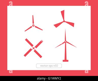 Windmühle-Symbole-Vektor-set Stock Vektor