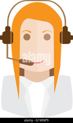 Unterstützen Sie flaches Design Assistent. Kunden-Service. Vektor-Illustration-Call-center Stock Vektor