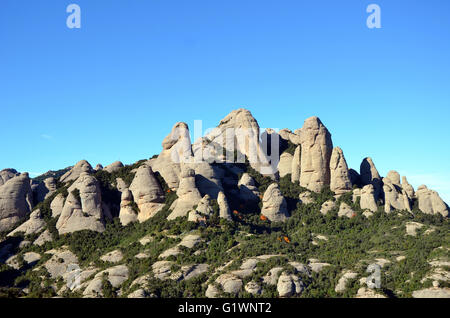 Einzigartige Felsformation von Montserrat Berge, Katalonien, Spanien Stockfoto