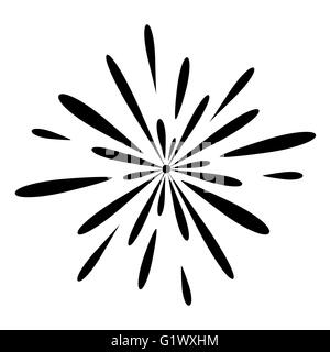 Feuerwerk-Feier. Vektor-Illustration auf weißem Hintergrund. Stockfoto