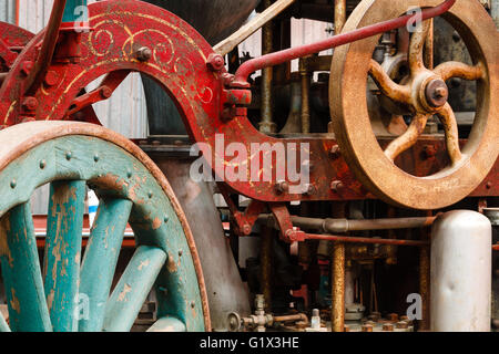 Alte Dampfmaschine Feuer im Zug ausgestellt. Southeastern Railway Museum Stockfoto