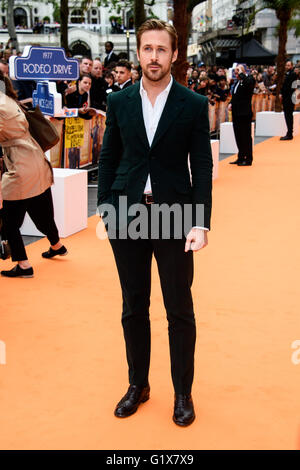 Ryan Gosling bei der UK-Premiere von The Nice Guys Stockfoto