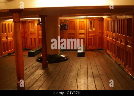 USS Constitution unter Deck Stockfoto